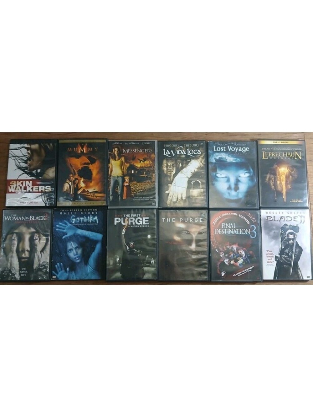 Horror DVD Lot of 12 - Skin Walker - Blade - The Purge - Messengers- Woman Black